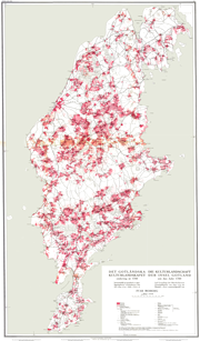 Mobergs karta över kulturlandskapet på Gotland 1700